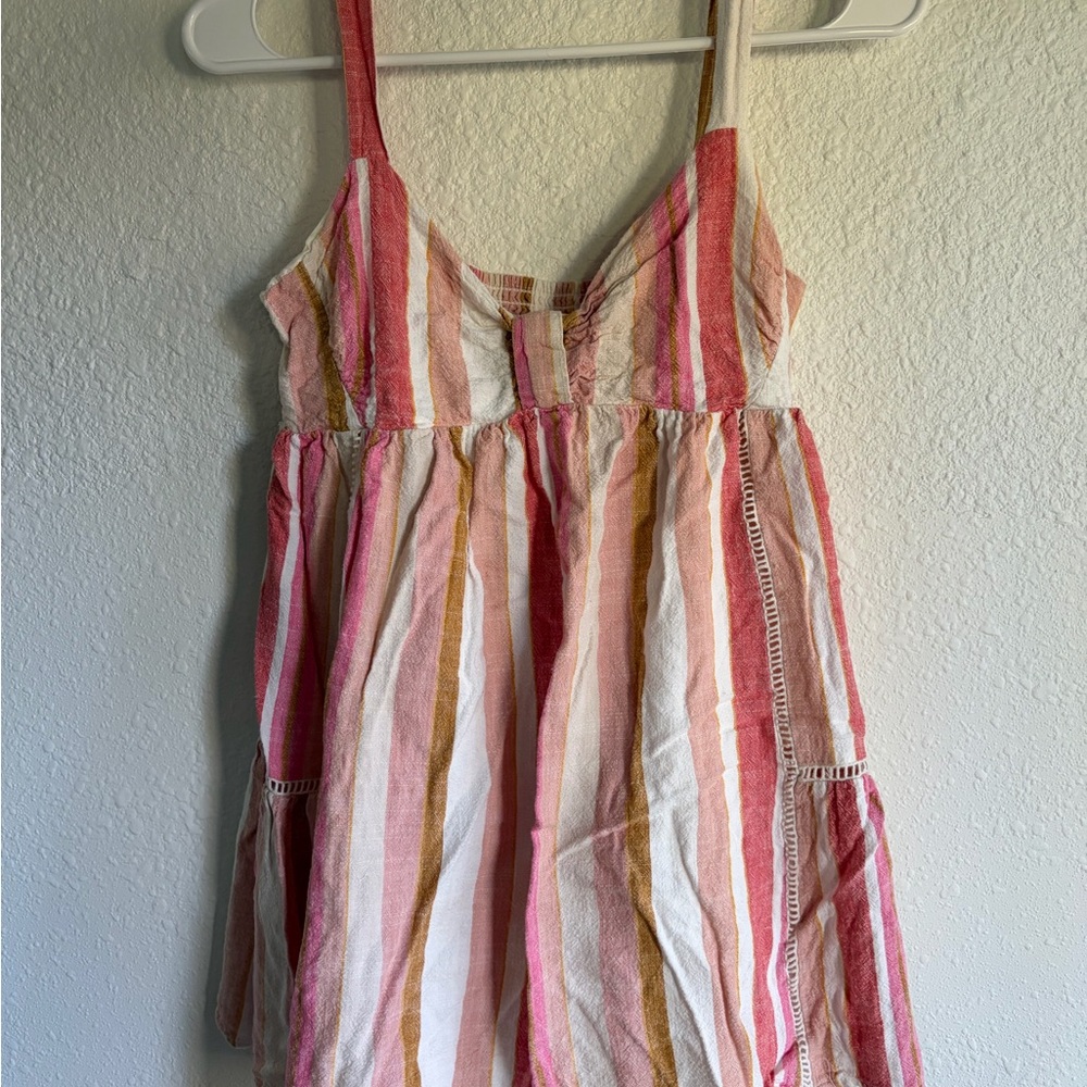 Lush Pink and Gold Striped Dress